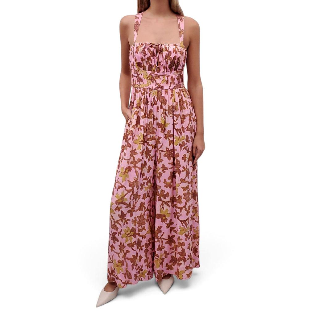 ULLA JOHNSON PINK PATTERNED JUMPSUIT - SIZE 4