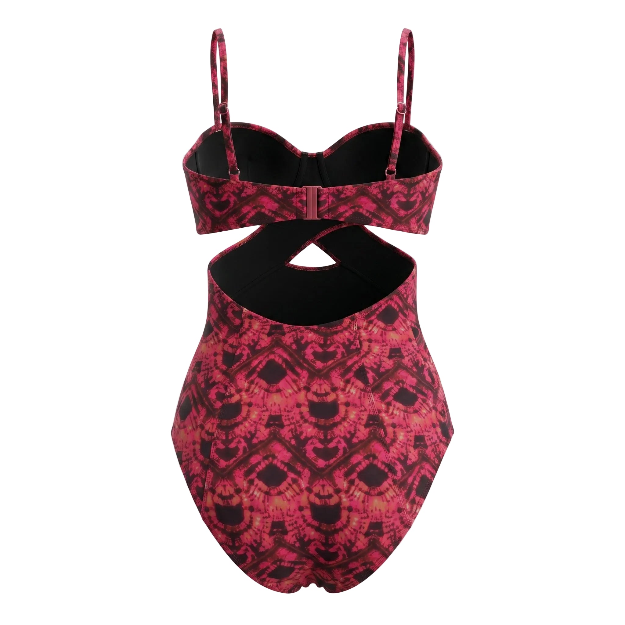 ULLA JOHNSON PINK PRINTED CUT OUT ONE-PIECE SWIMSUIT - SIZE P (S)