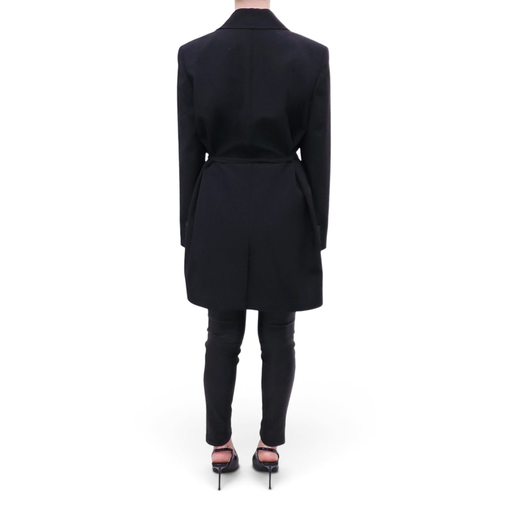VALENTINO BLACK BLAZER JACKET WITH TIE DETAIL - SIZE 44