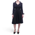 VALENTINO BLACK DRESS WITH CRYSTAL AND RUFFLE COLLAR DETAILS - SIZE 6