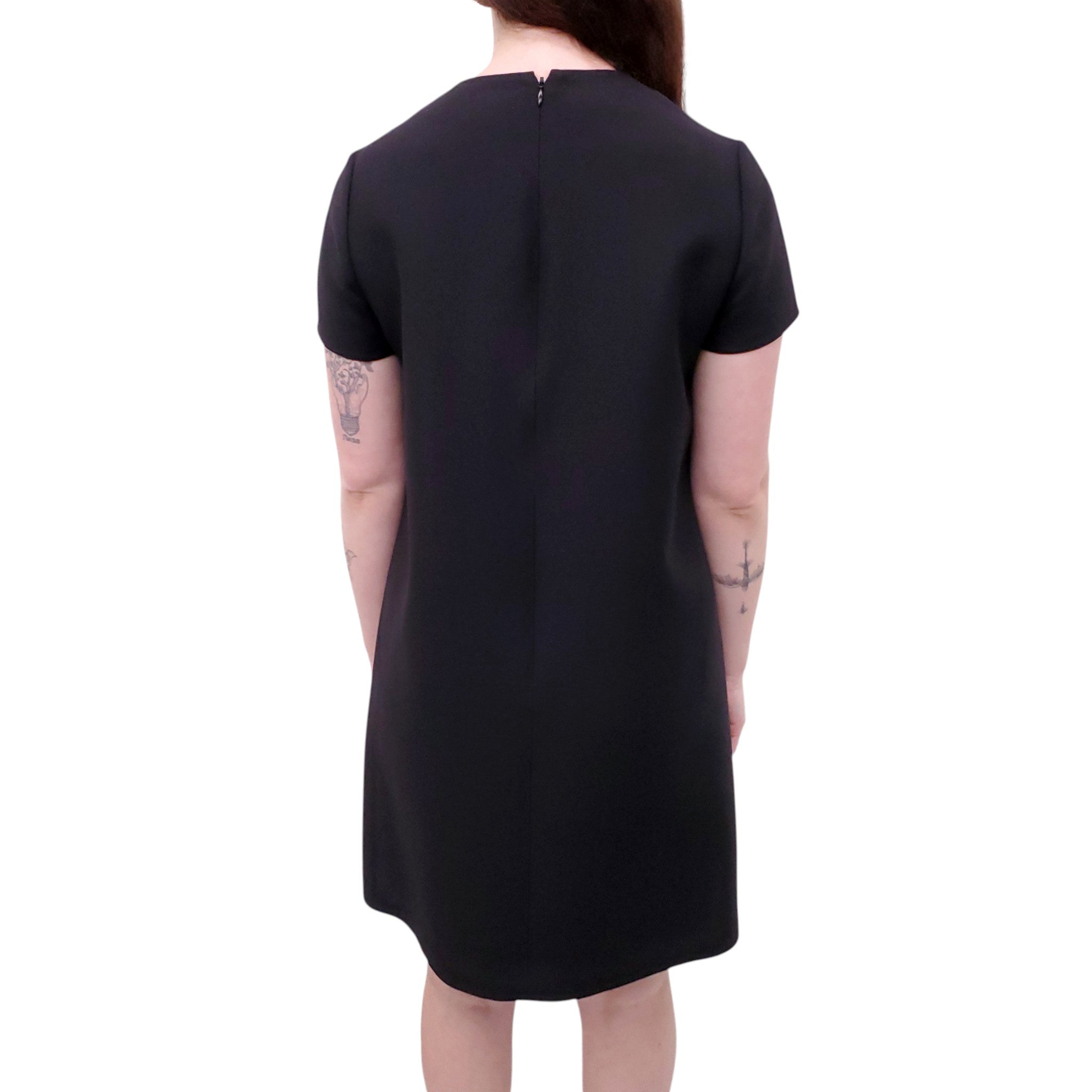 VALENTINO BLACK DRESS WITH TIGER DETAIL - SIZE 6