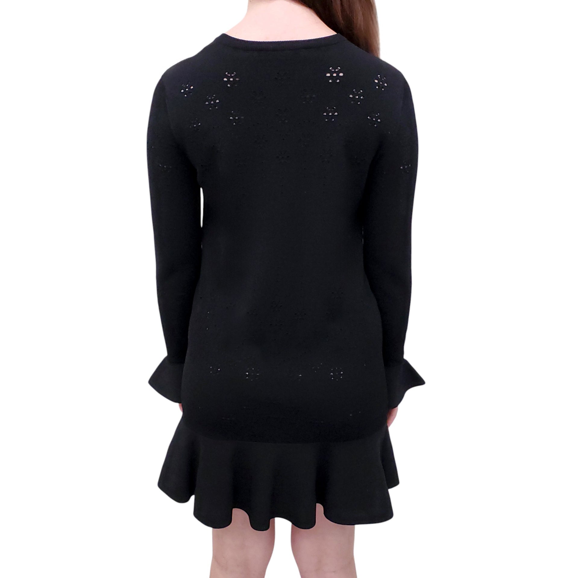 VALENTINO BLACK EYELET DRESS - SIZE M