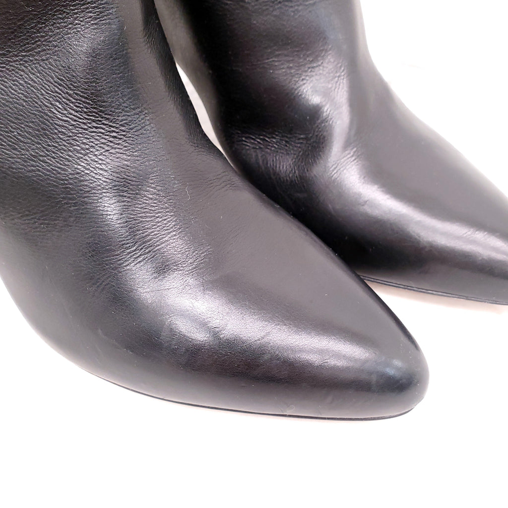VALENTINO BLACK LEATHER BOOTS WITH ROCKSTUD BOW DETAIL - SIZE 40