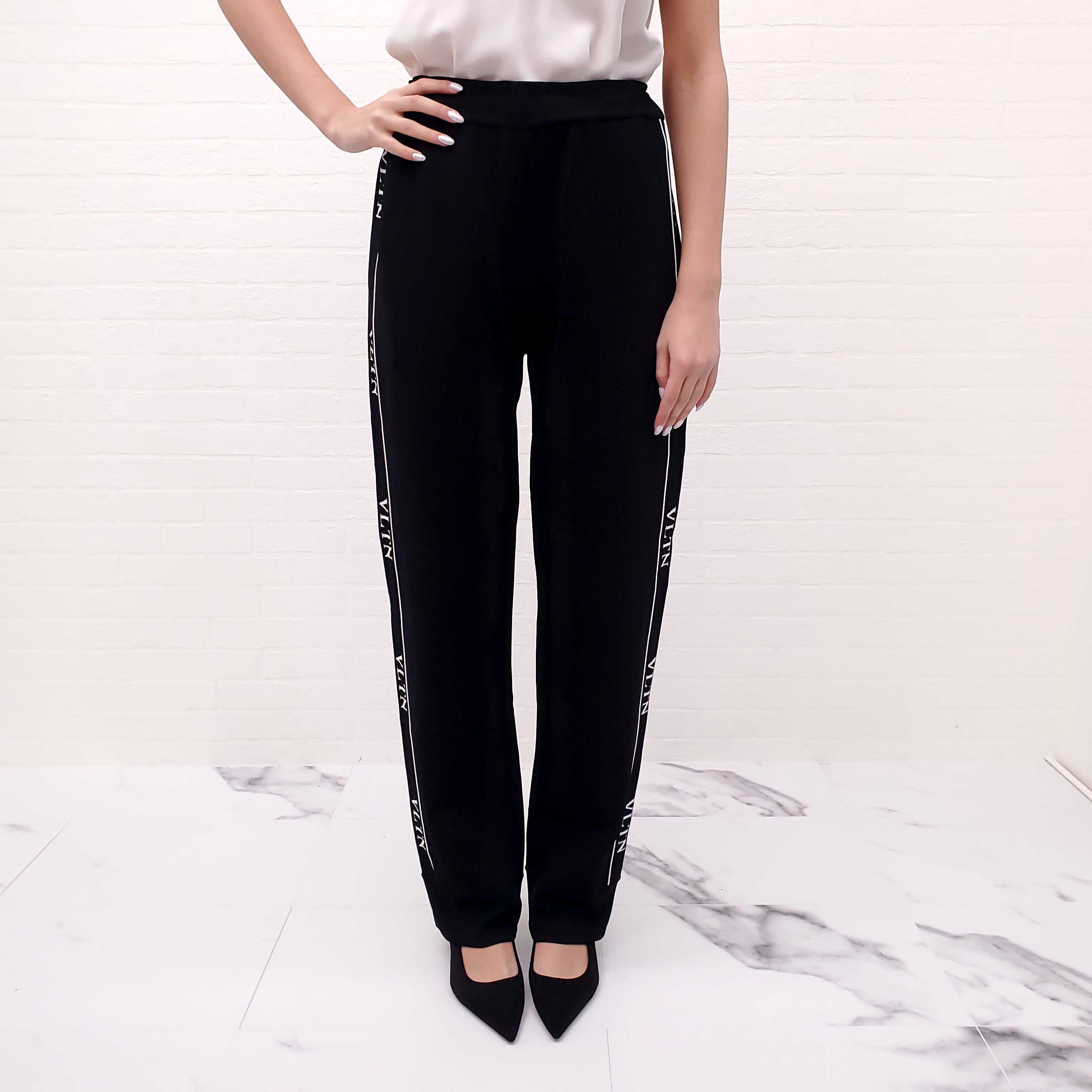 VALENTINO BLACK LOGO TRACK PANTS - SIZE XL MENS/XXL WOMENS