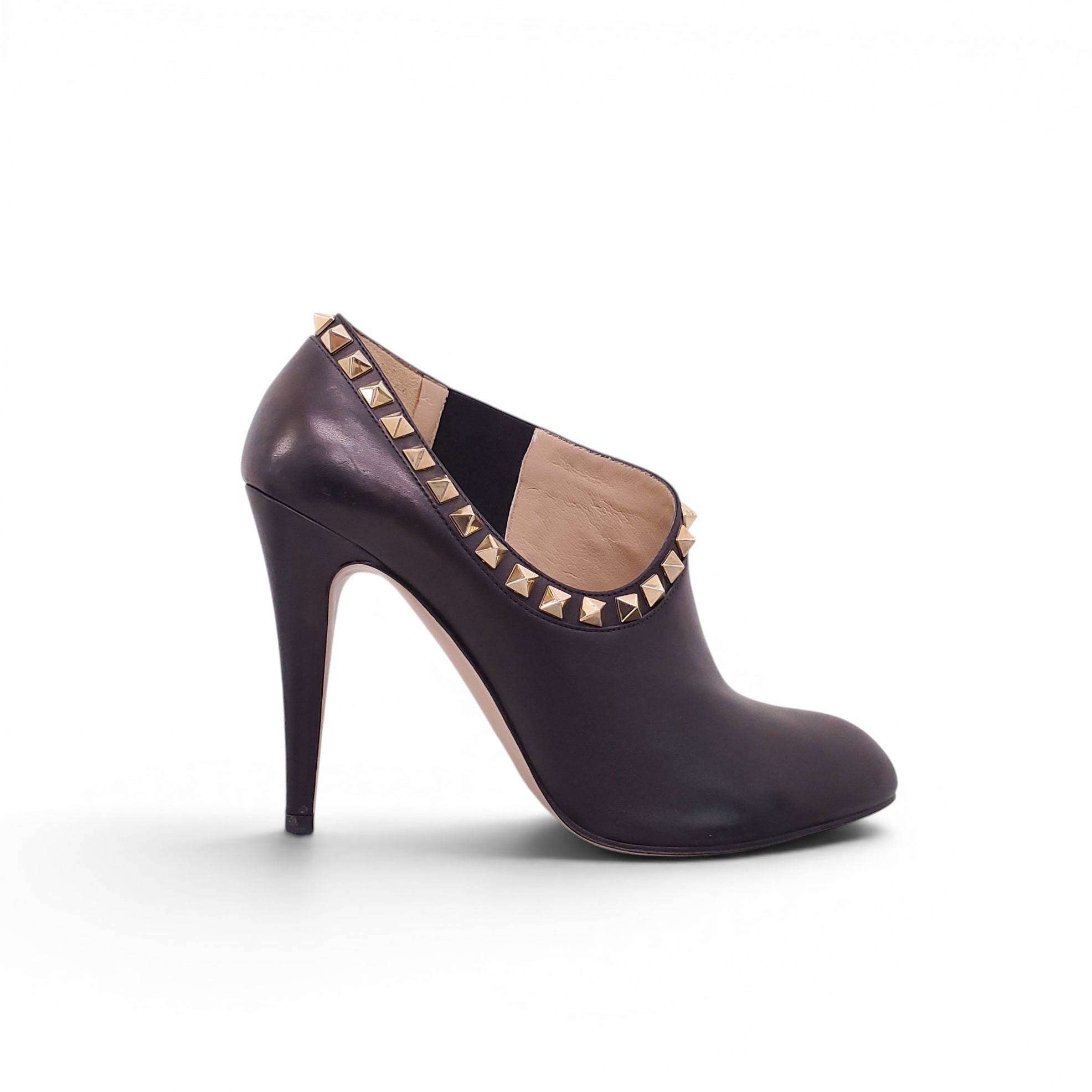 VALENTINO BLACK ROCKSTUD BOOTIES - SIZE 38.5
