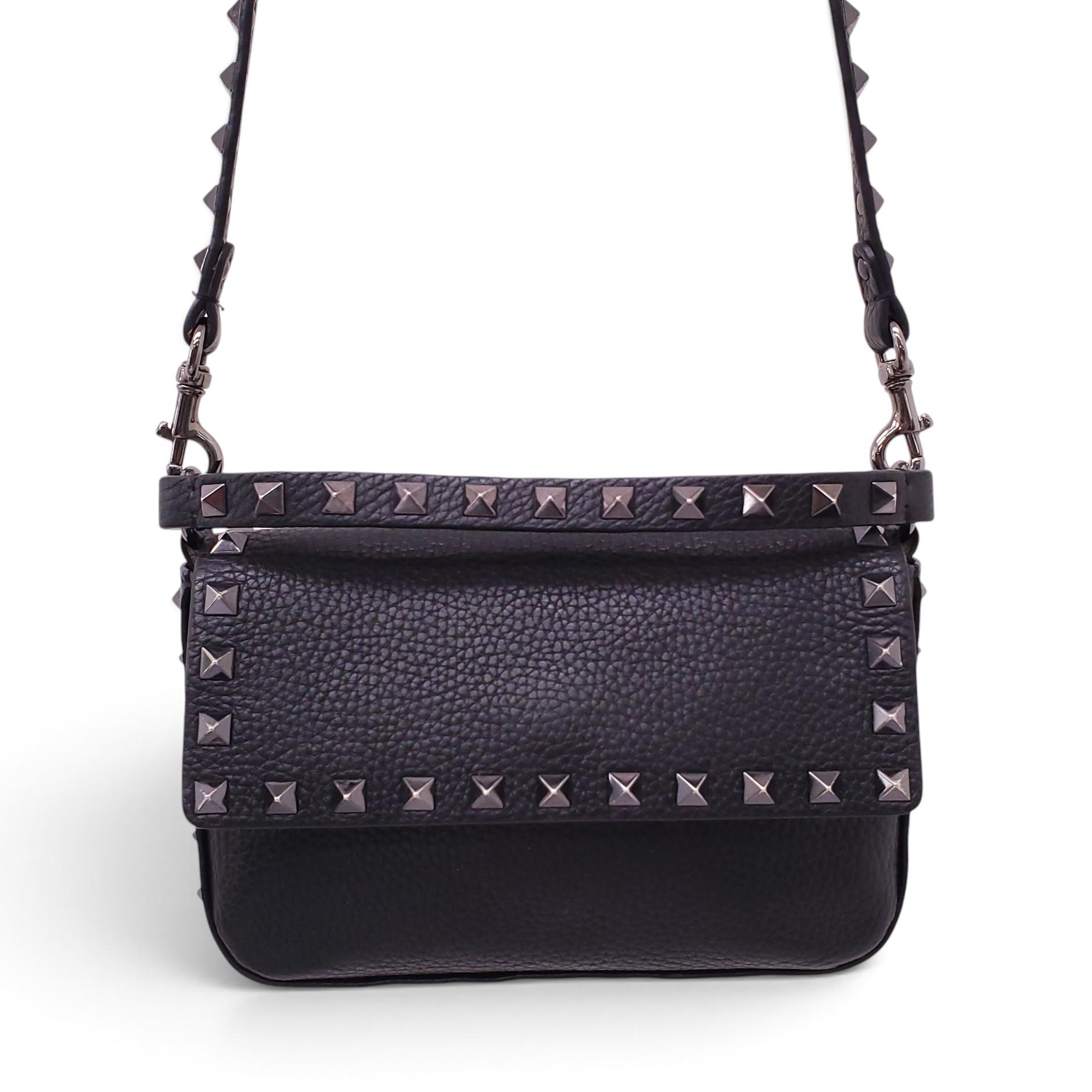 VALENTINO BLACK ROCKSTUD CROSSBODY BAG