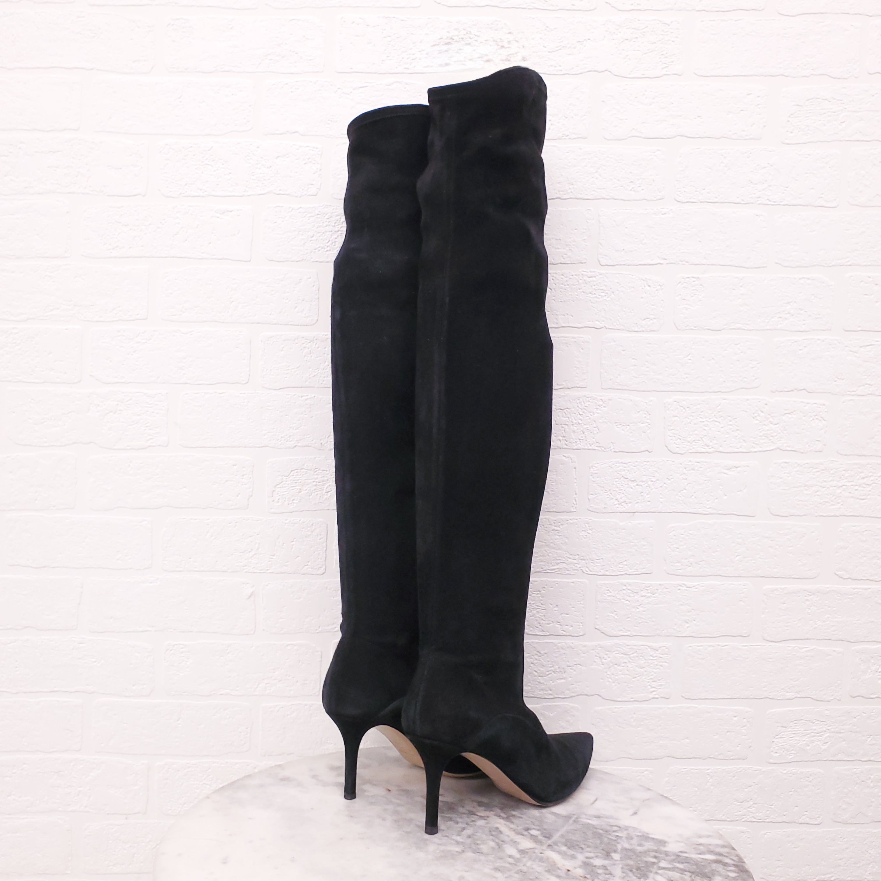 VALENTINO BLACK SUEDE BOOTS - SIZE 39.5