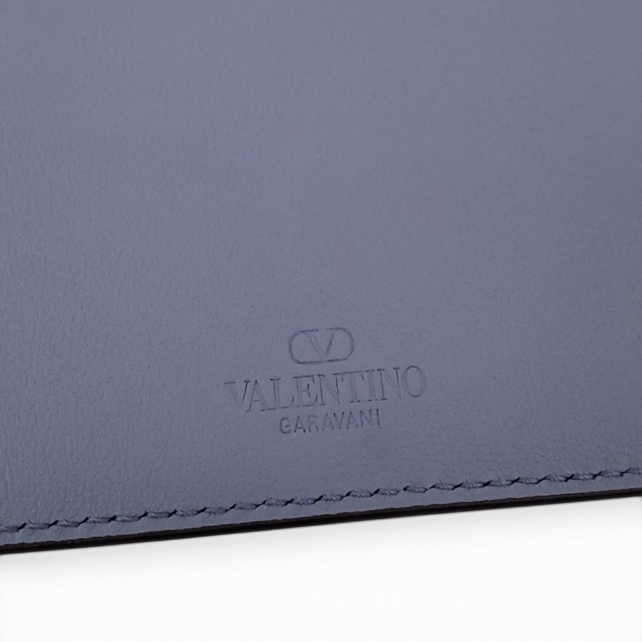 VALENTINO BLUE ROCKSTUD CARD HOLDER