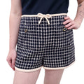 VALENTINO BOUCLE CHECKERED SHORTS WITH V LOGO BUTTONS - SIZE 44