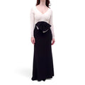 VALENTINO CREAM AND BLACK GOWN WITH BOW - SIZE 6