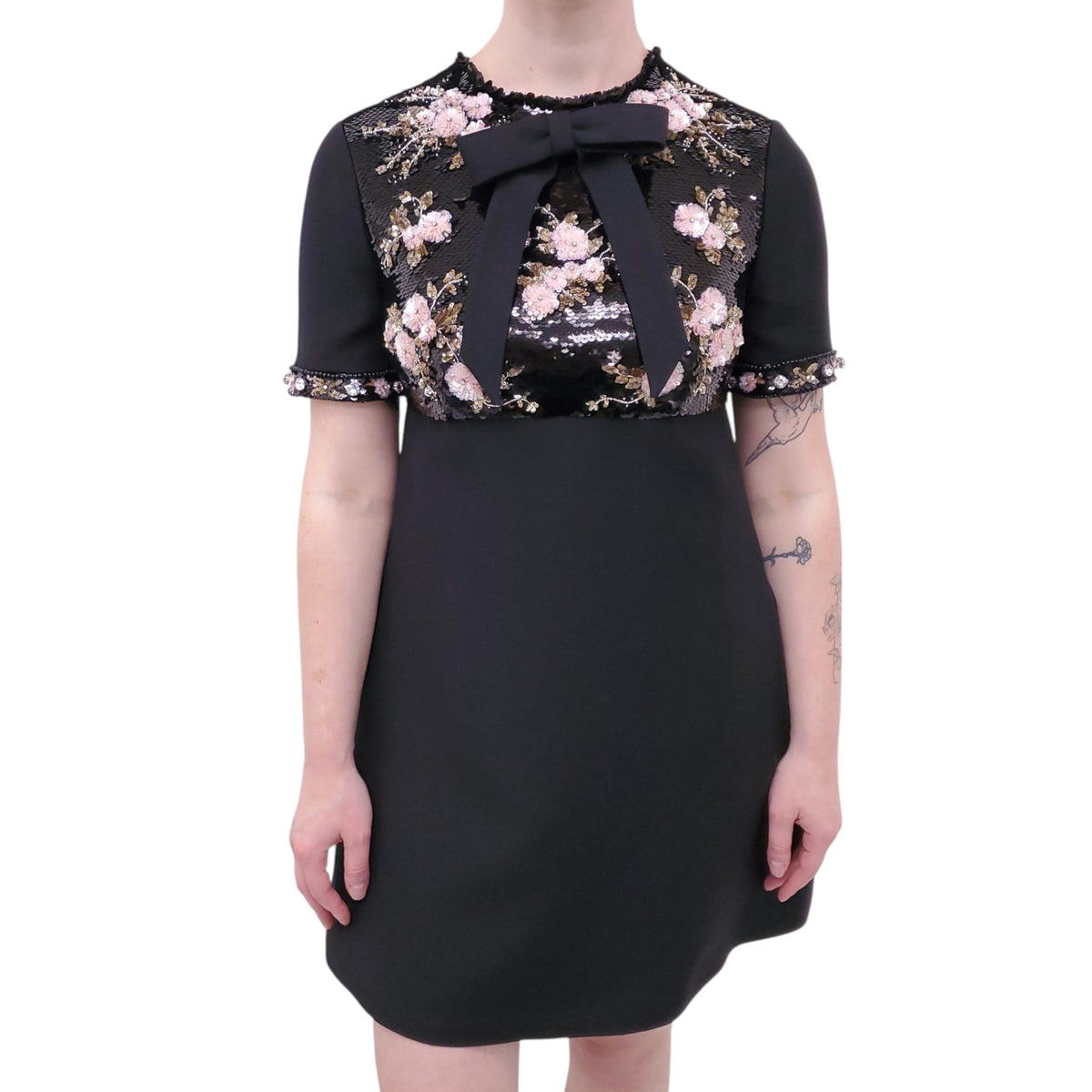 VALENTINO EMBELLISHED MINI DRESS - SIZE 40