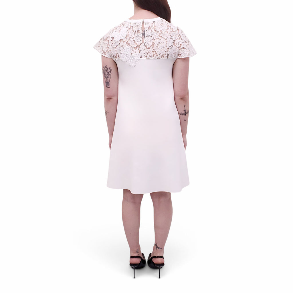 VALENTINO GARAVANI LACE PANELLED EMBROIDERED DRESS- SIZE M