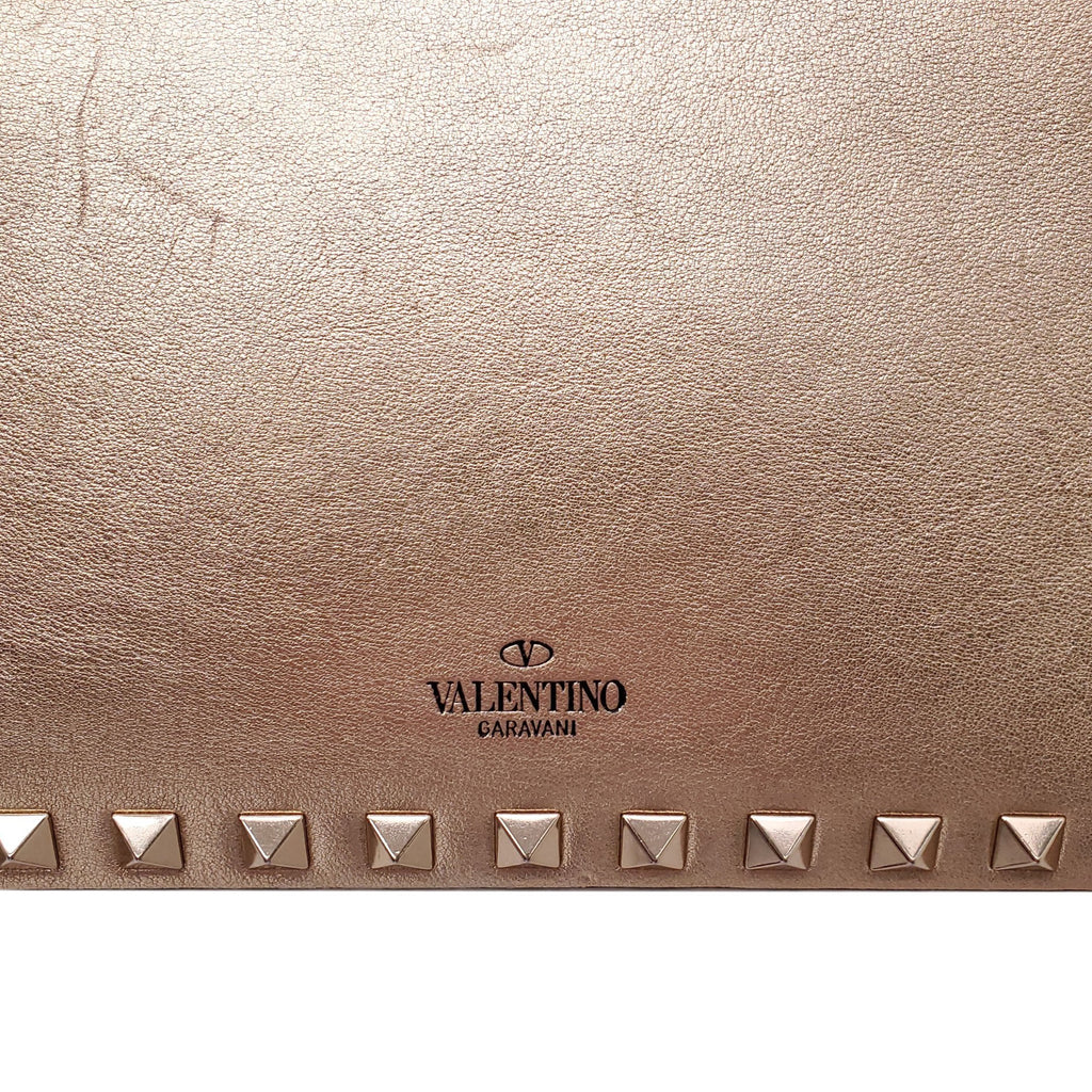 VALENTINO GOLD METALLIC CROSSBODY CLUTCH