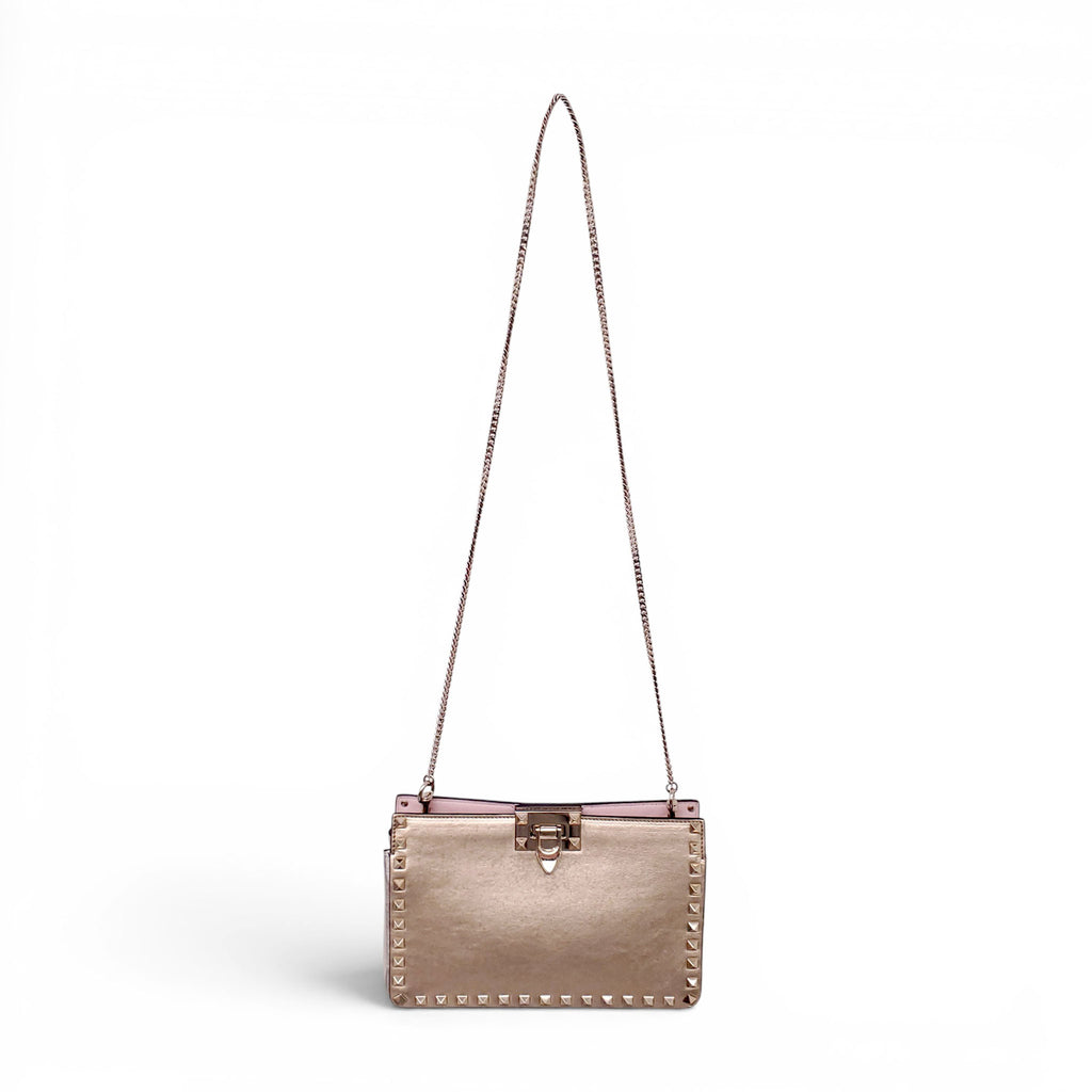VALENTINO GOLD METALLIC CROSSBODY CLUTCH