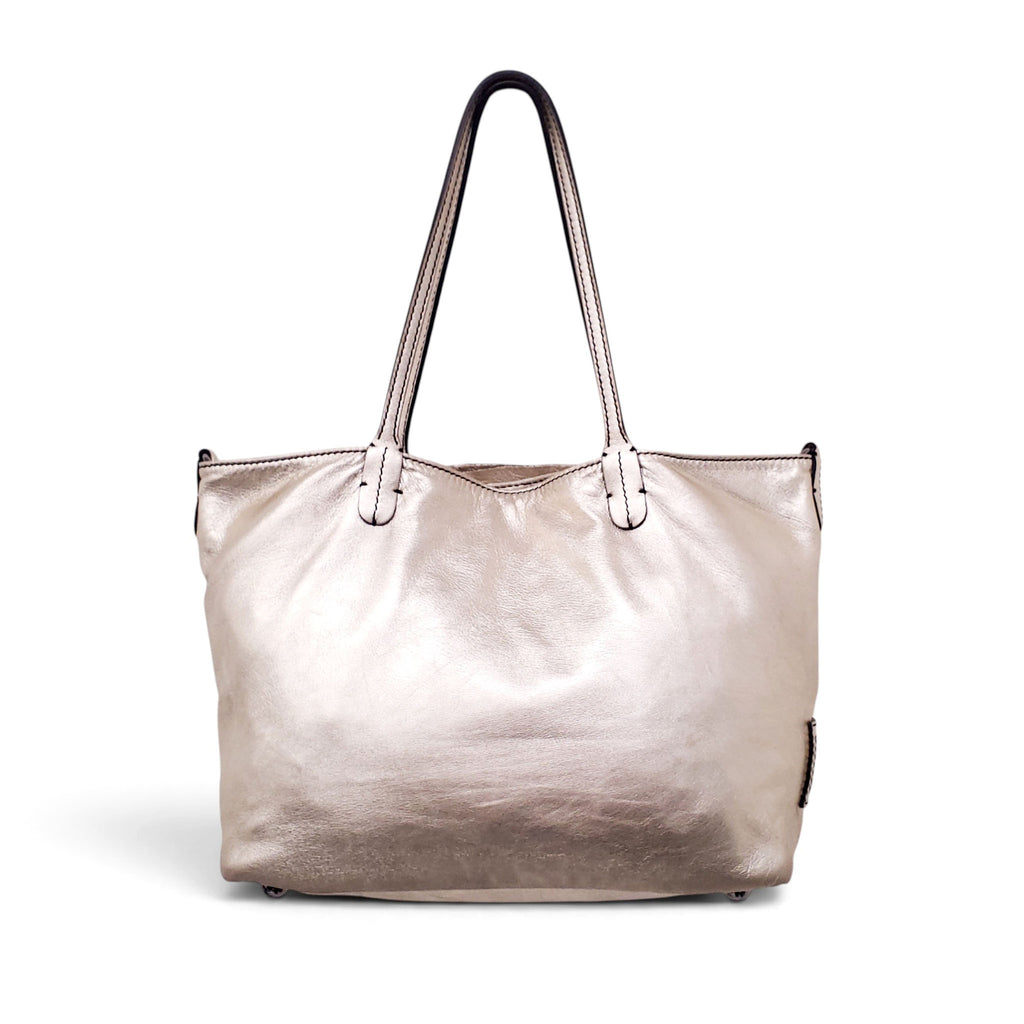 VALENTINO GOLD METALLIC FLORAL HANDBAG