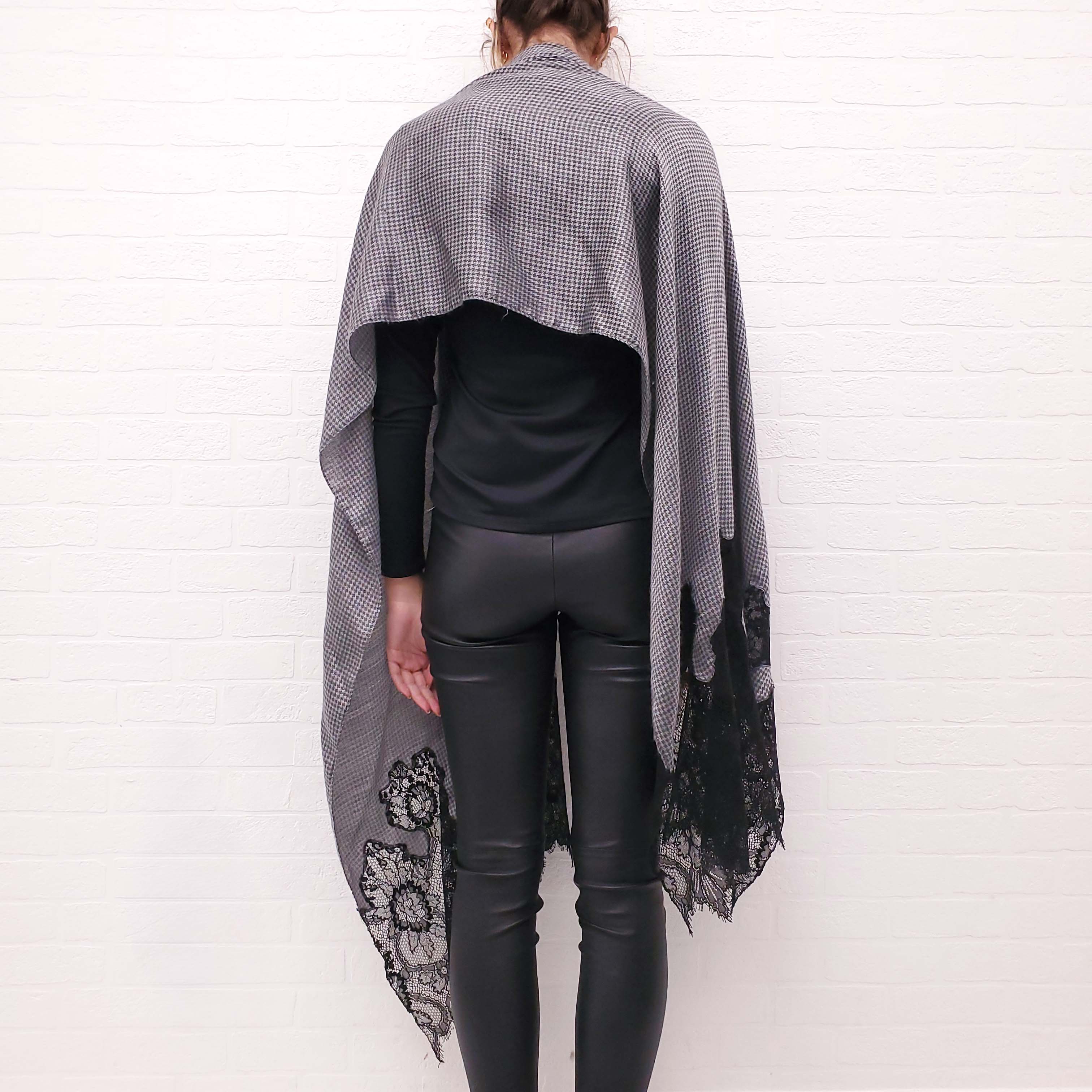 VALENTINO HOUNDSTOOTH LACE SCARF