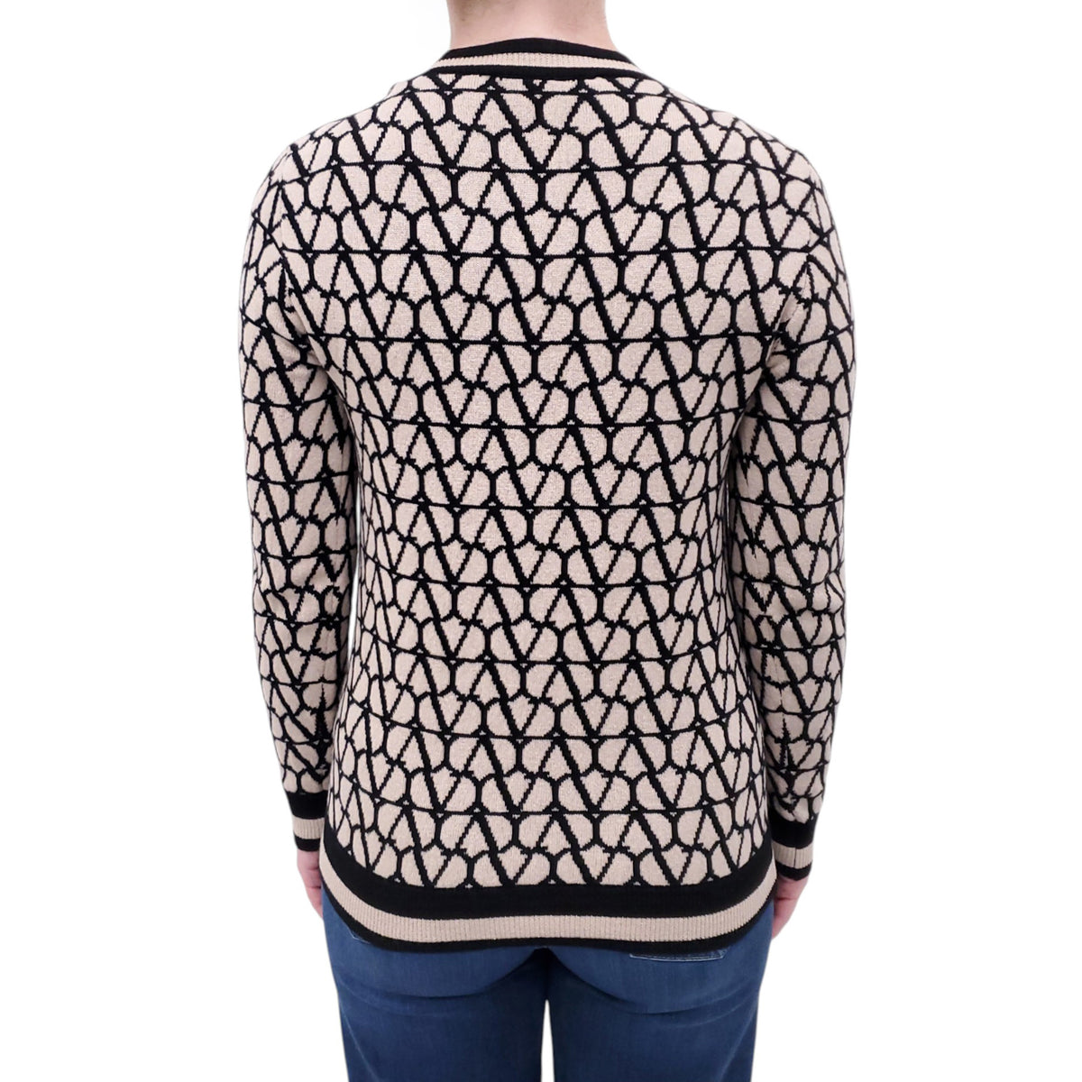 VALENTINO INTARSIA LOGO SWEATER - SIZE S