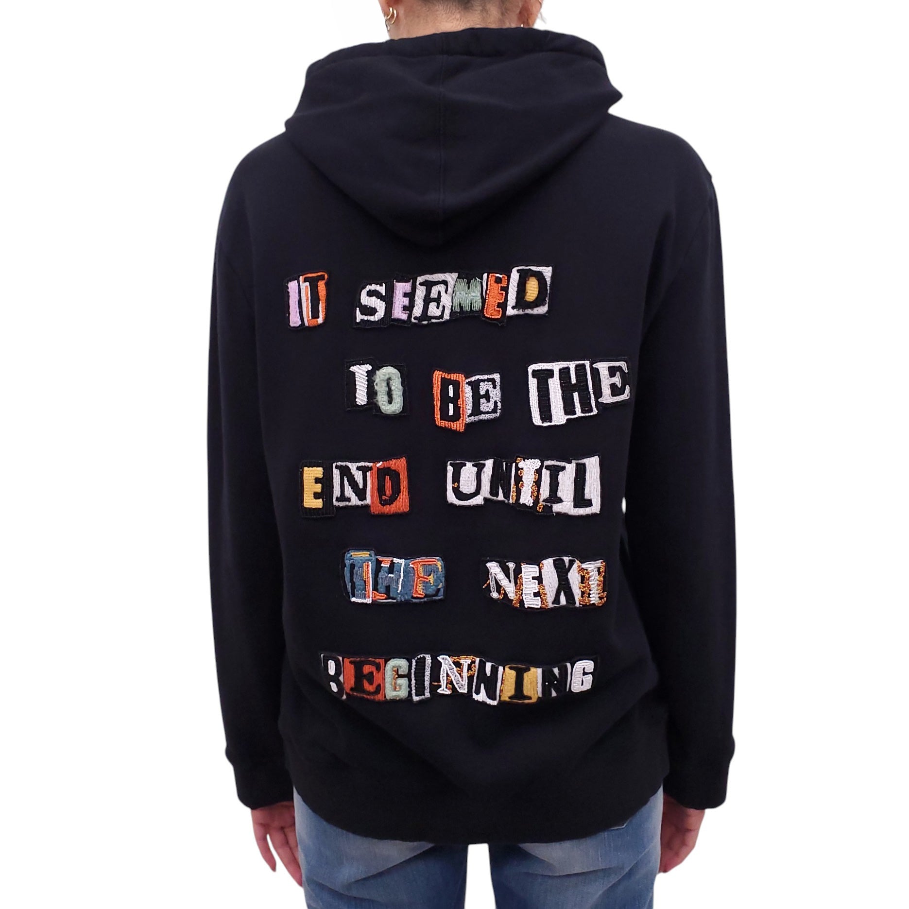 VALENTINO JAMIE REID COTTON HOODIE IN BLACK - SIZE M
