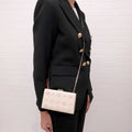 VALENTINO LEATHER FLORAL CLUTCH BAG
