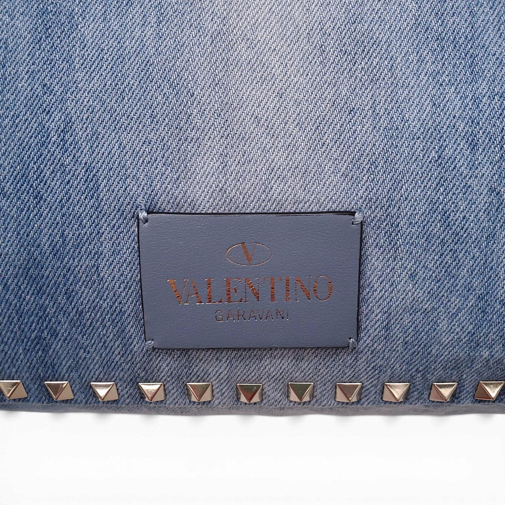 VALENTINO LIMITED EDITION DENIM BUTTERFLY ROCKSTUD TOTE