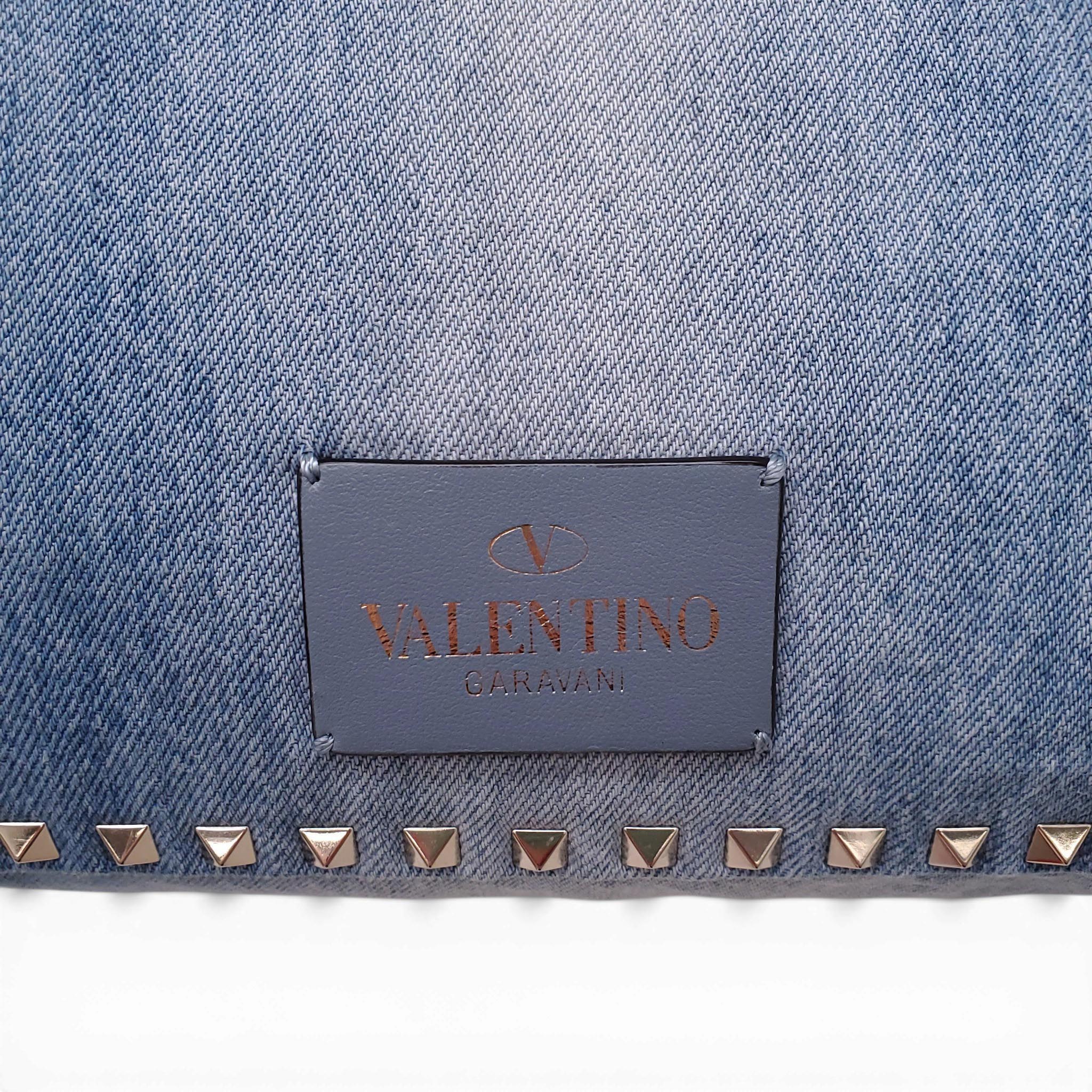 VALENTINO LIMITED EDITION DENIM BUTTERFLY ROCKSTUD TOTE