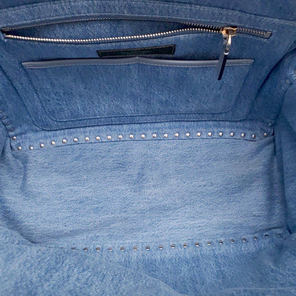 VALENTINO LIMITED EDITION DENIM BUTTERFLY ROCKSTUD TOTE