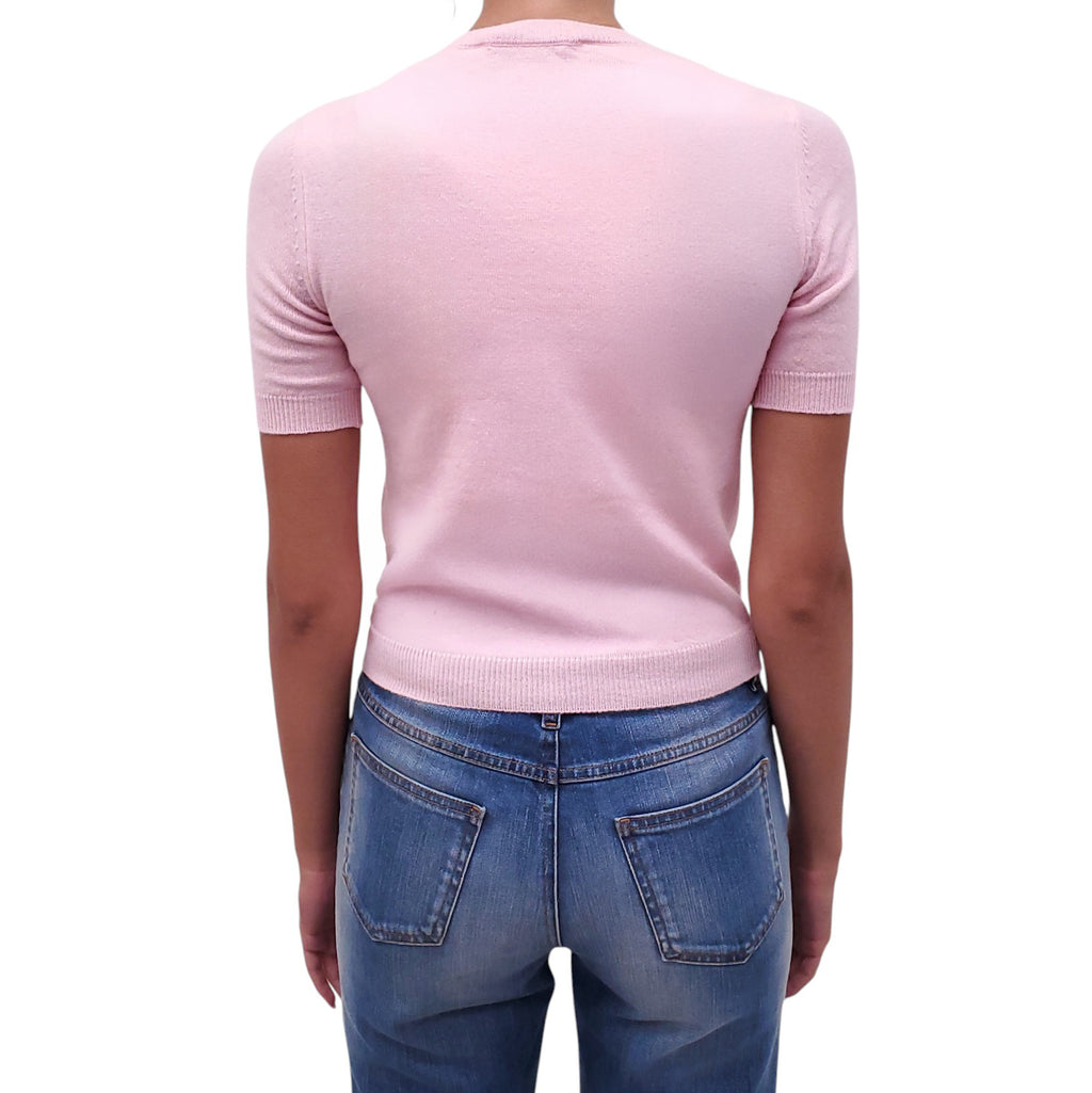 VALENTINO PINK SWEATER WITH BOW DETAIL - SIZE XS