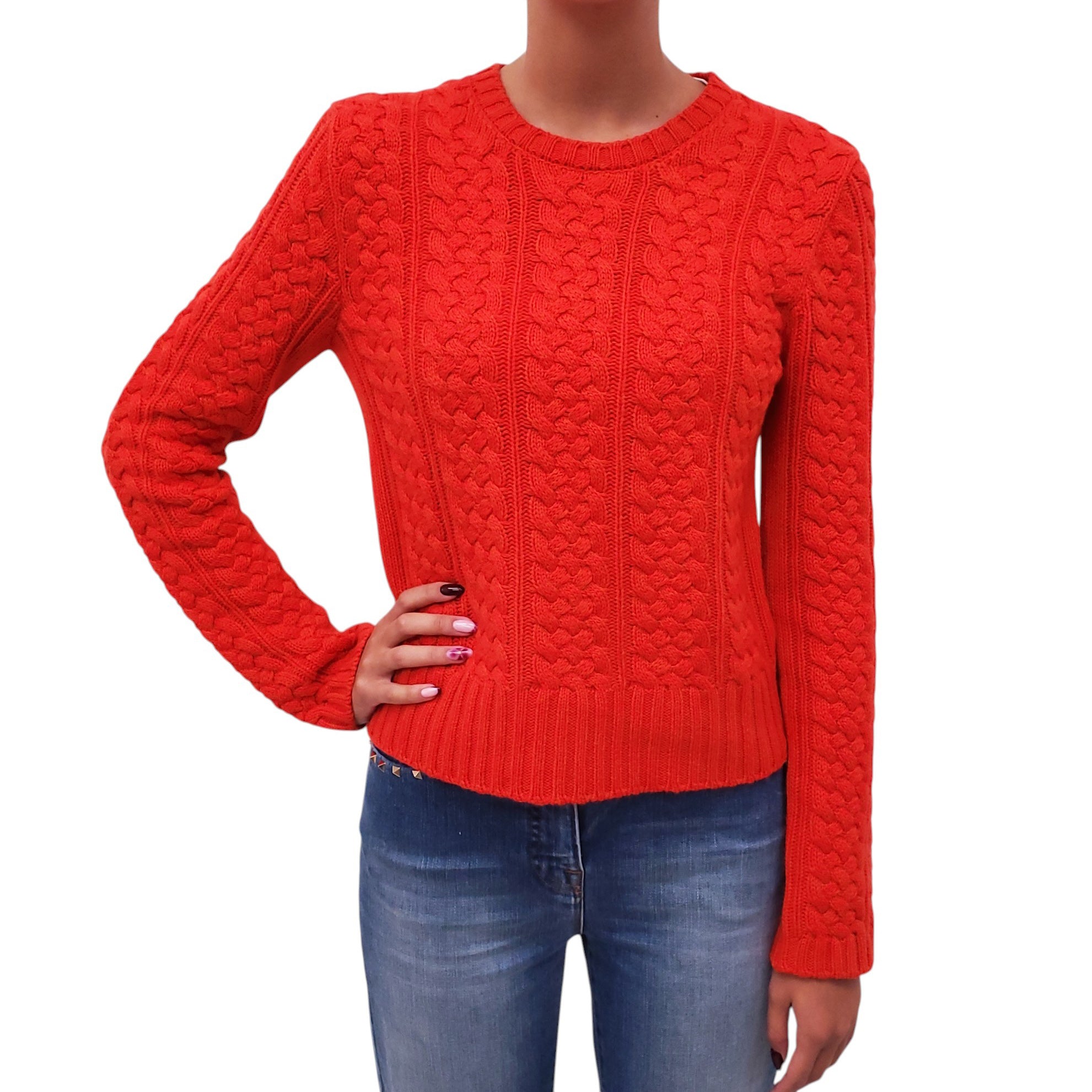 VALENTINO RED KNIT SWEATER - SIZE S