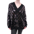 VALENTINO SEQUIN POINTELLE-KNIT VIRGIN WOOL SWEATER - SIZE M