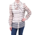 VALENTINO SHEER SILK POLKA DOT BLOUSE - SIZE M