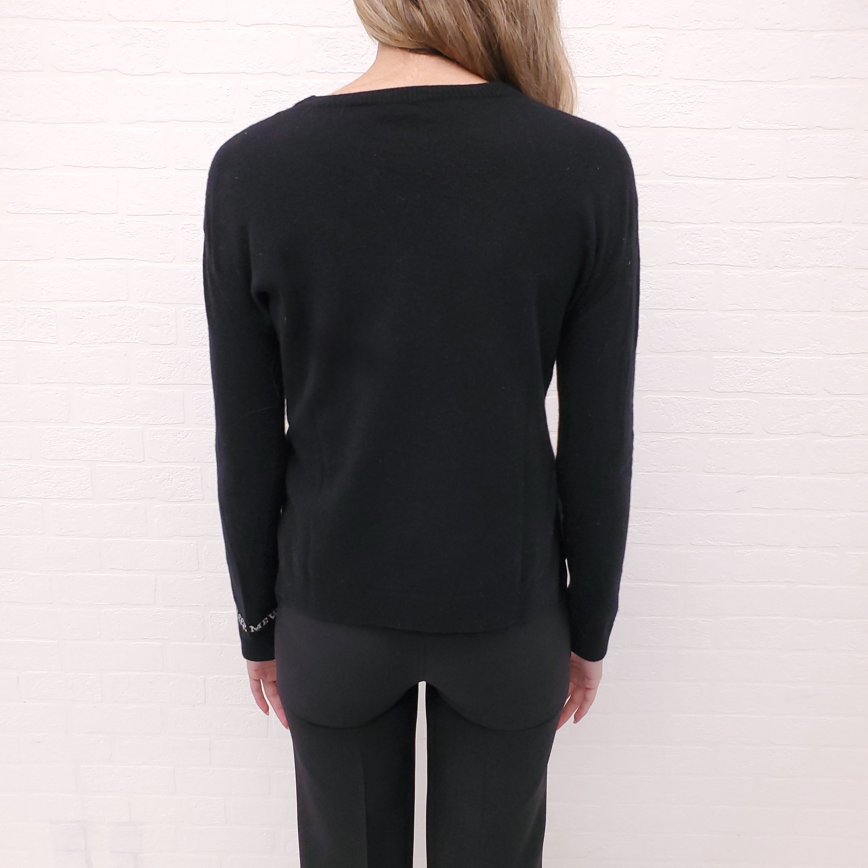 VALENTINO SWEATER WITH ROSE CHAIN INTARSIA DETAIL - SIZE XS