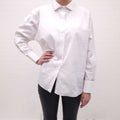 VALENTINO WHITE COTTON BLOUSE WITH ROCKSTUD DETAIL NECKLINE - SIZE 44