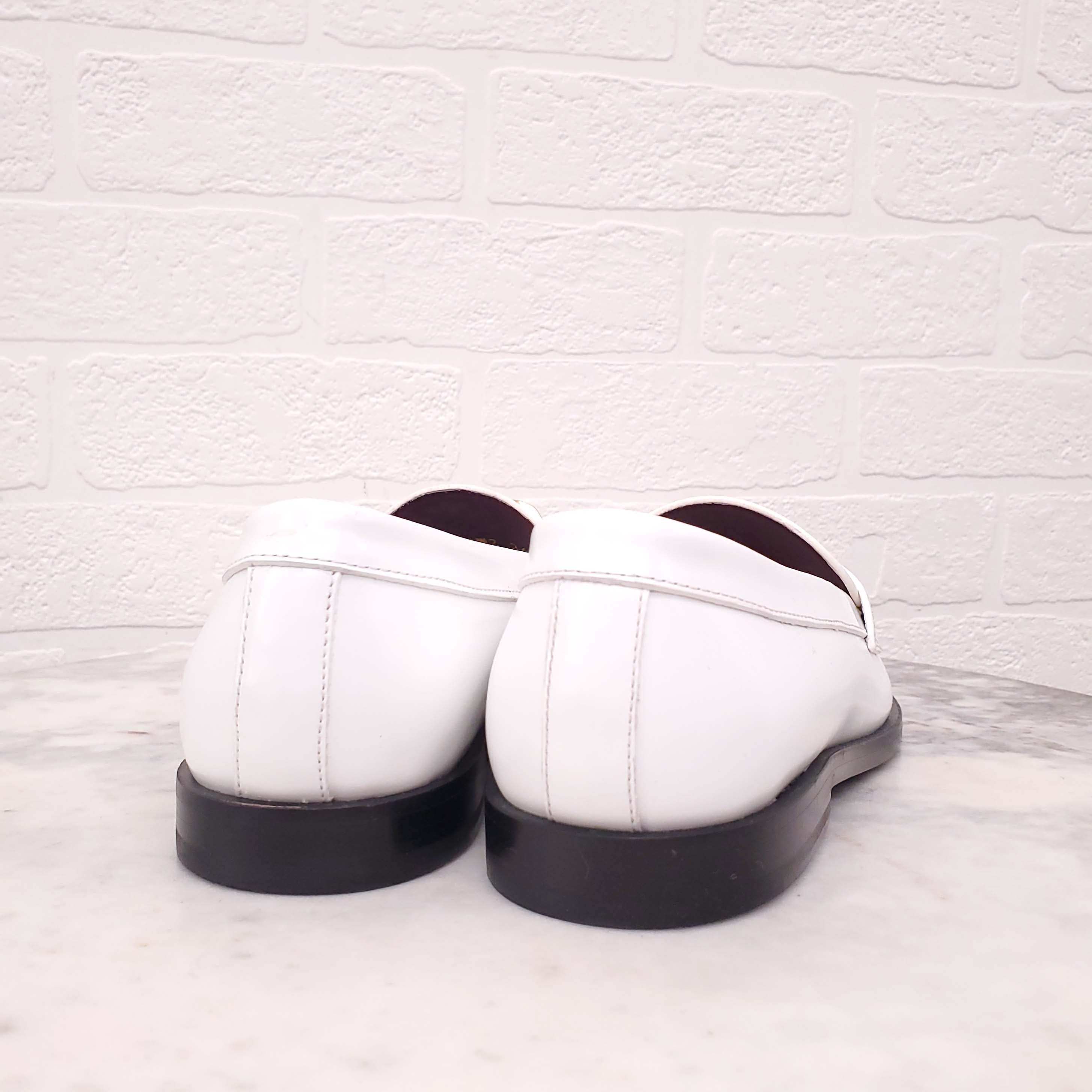 VALENTINO WHITE LOGO LOAFERS - SIZE 36