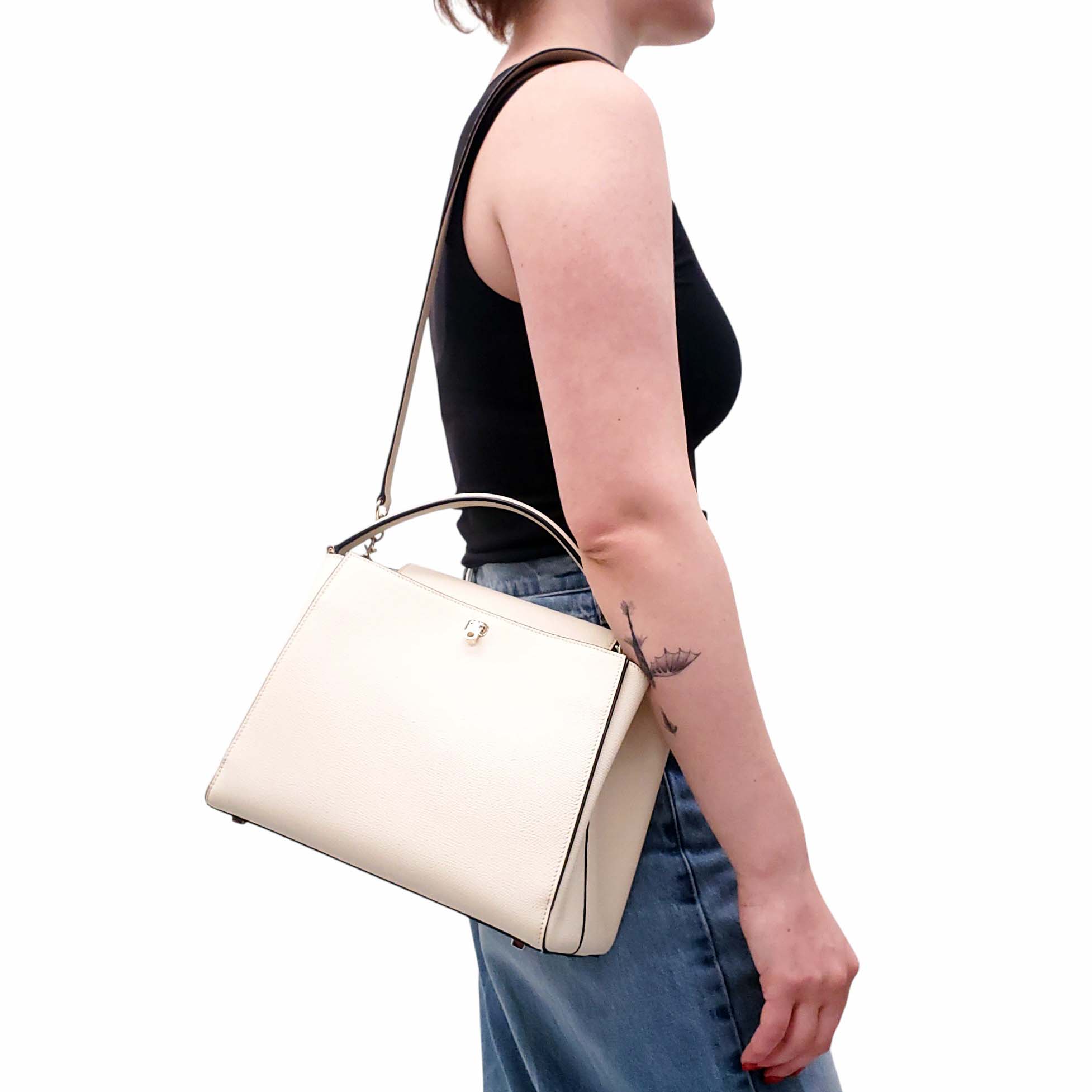 VALEXTRA MEDIUM CREAM BRERA PURSE