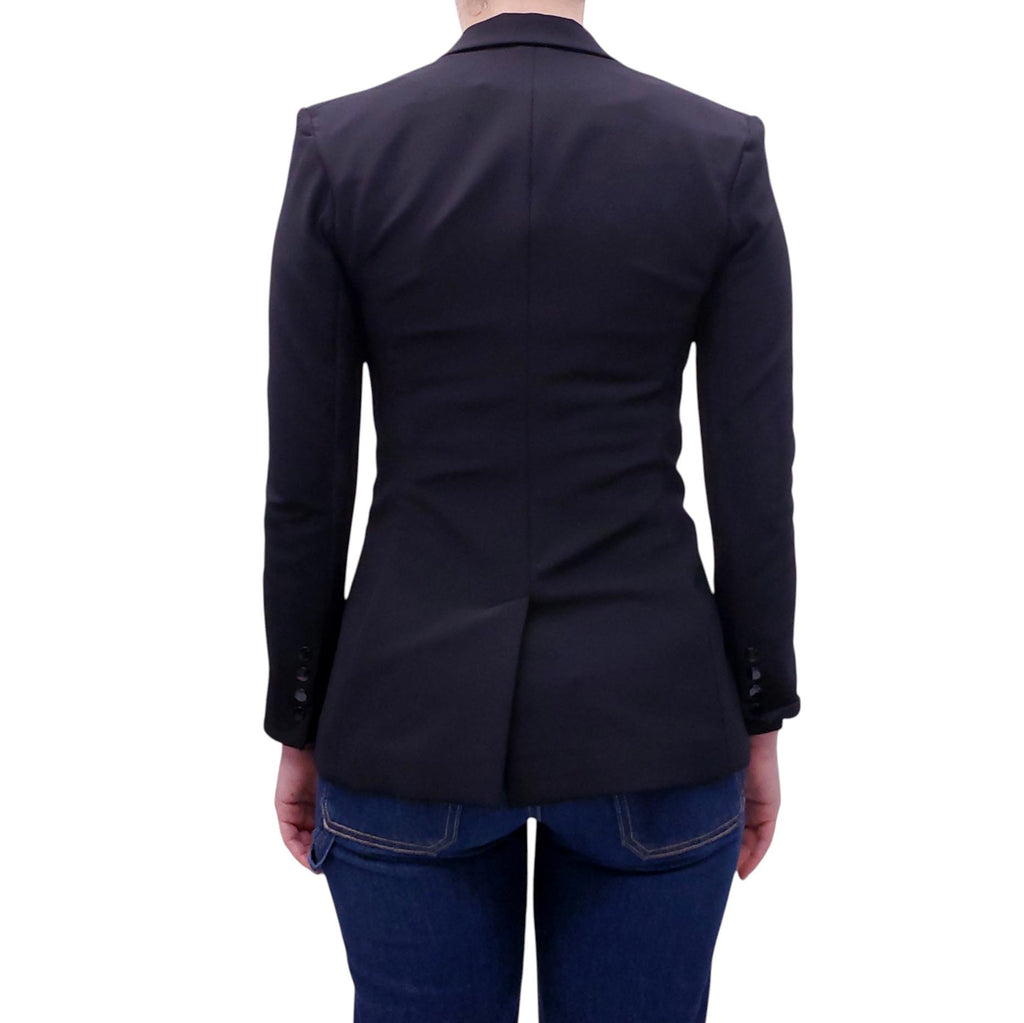 VERONICA BEARD BLACK SCUBA BLAZER WITH ZIPPER POCKET  - SIZE 0