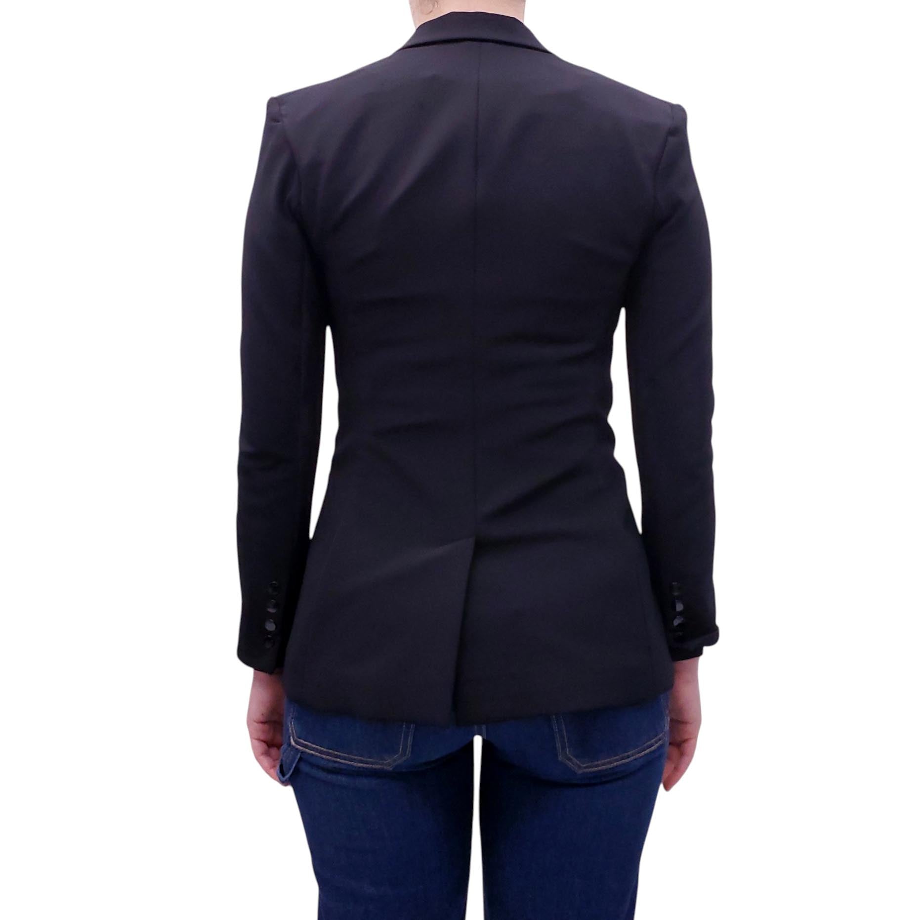 VERONICA BEARD BLACK SCUBA BLAZER WITH ZIPPER POCKET  - SIZE 0