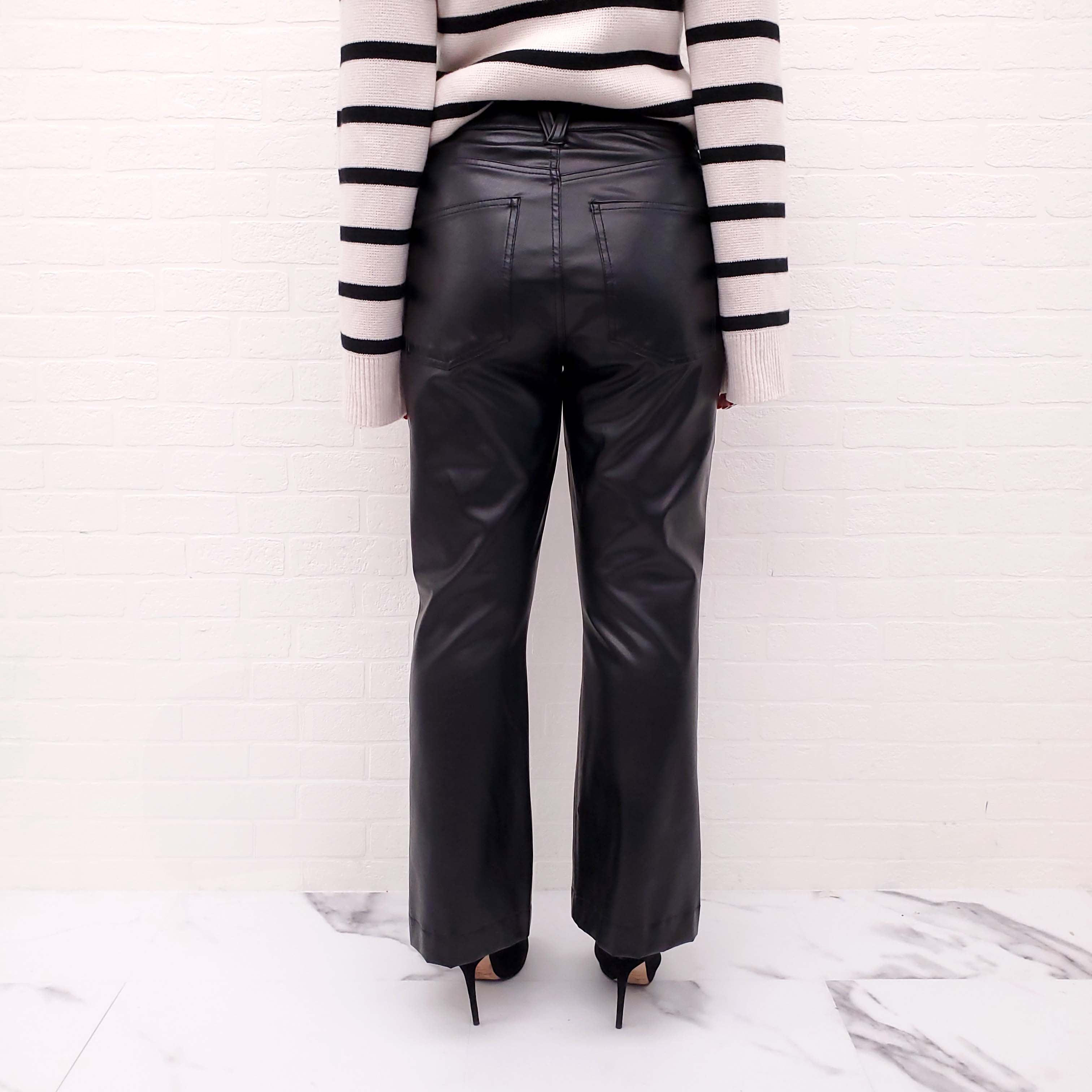 VERONICA BEARD BLACK VEGAN WIDE LEG PANTS - SIZE 30