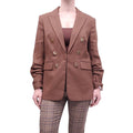 VERONICA BEARD BROWN JACKET WITH GOLD BUTTONS - SIZE 8