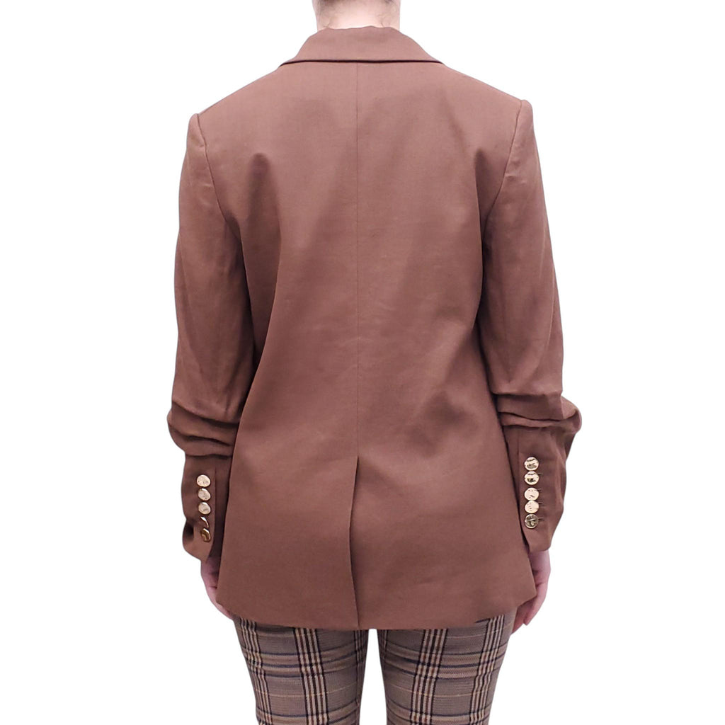 VERONICA BEARD BROWN JACKET WITH GOLD BUTTONS - SIZE 8