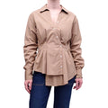 VERONICA BEARD BUTTON UP BLOUSE WITH PEPLUM DETAIL - SIZE 6