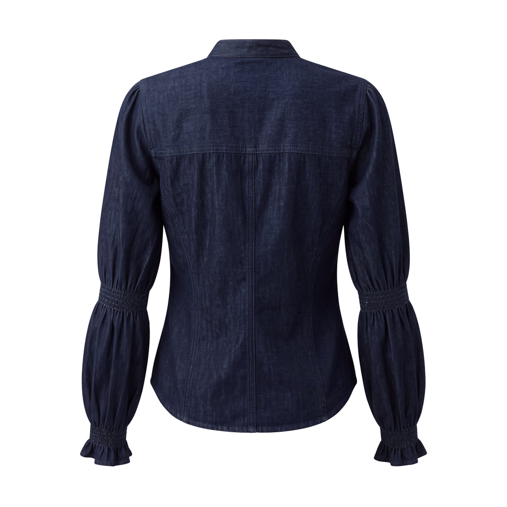 VERONICA BEARD DENIM BLOUSE - SIZE 6