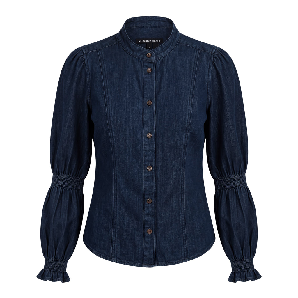 VERONICA BEARD DENIM BLOUSE - SIZE 6
