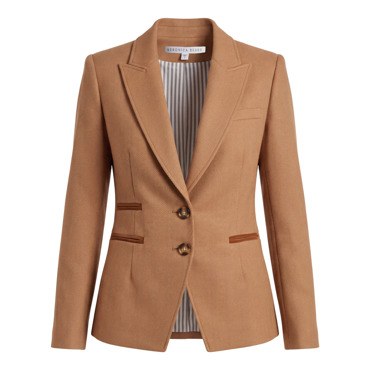 VERONICA BEARD ELBOW PATCHED DETAIL BLAZER WITH DENIM DICKIE - SIZE 4
