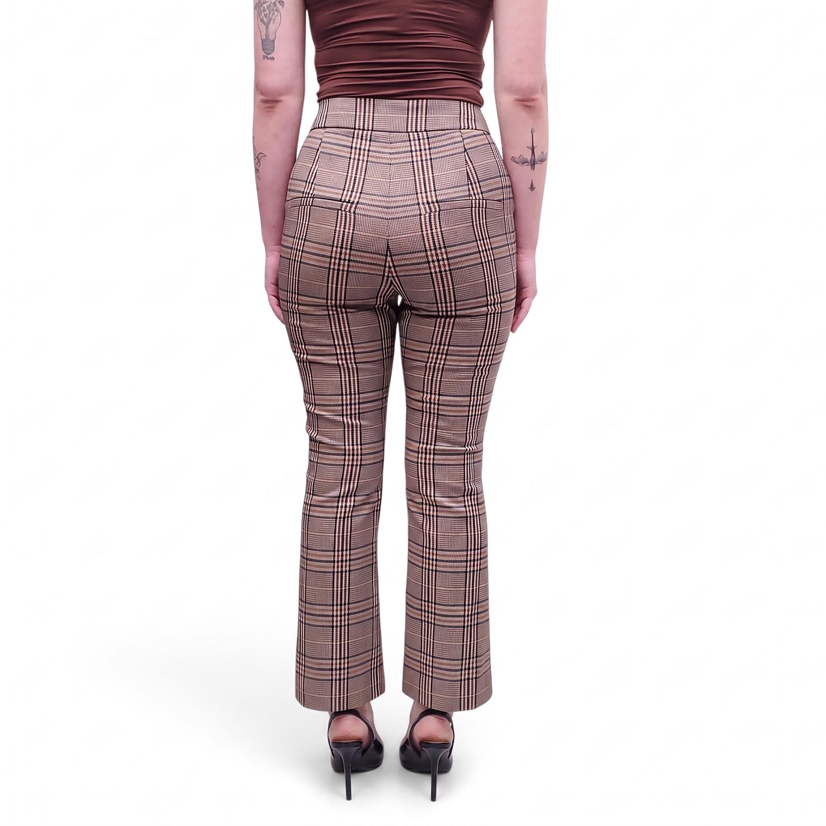 VERONICA BEARD GREY PLAID TROUSERS - SIZE 8