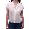 VERONICA BEARD LINEN SHORT SLEEVE BLOUSE - SIZE XS