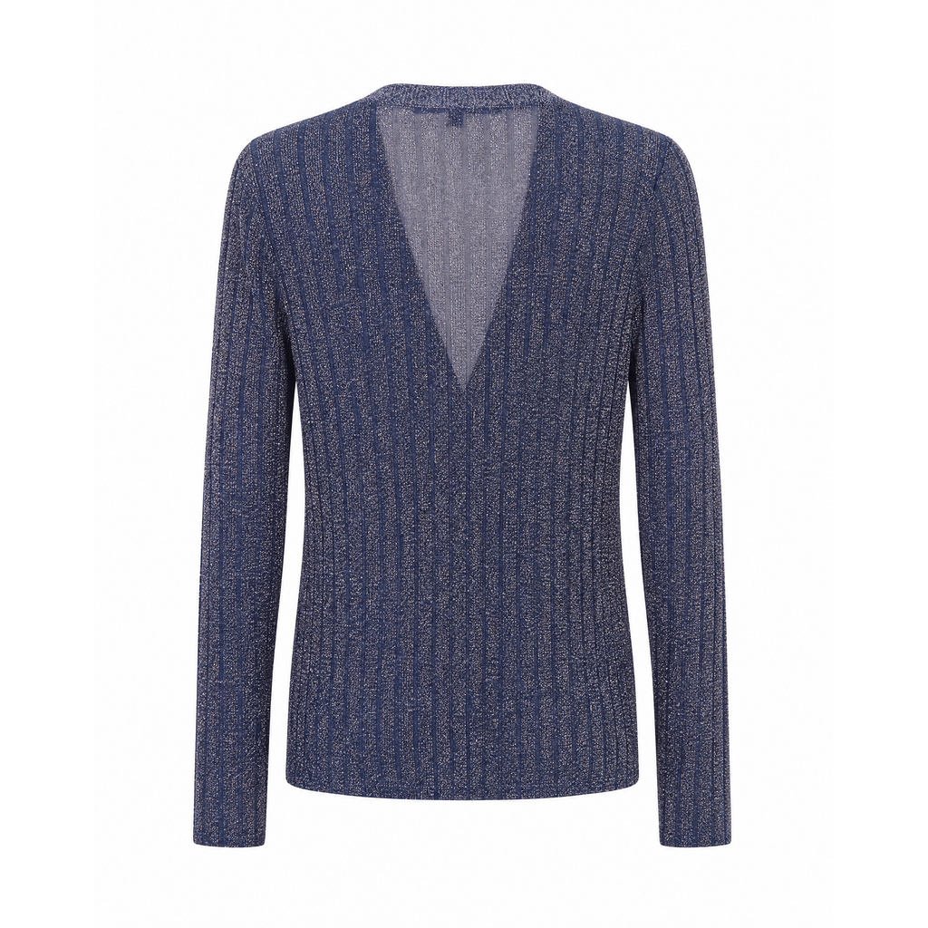 VERONICA BEARD NAVY METALLIC CARDIGAN - SIZE L