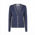 VERONICA BEARD NAVY METALLIC CARDIGAN - SIZE L
