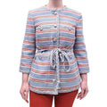 VERONICA BEARD STRIPED BELTED JACKET - SIZE 6