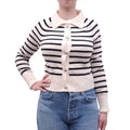 VERONICA BEARD STRIPED CASHMERE CARDIGAN - SIZE S