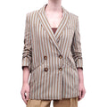 VERONICA BEARD STRIPED JACKET WITH RUCHED SLEEVE DETAIL - SIZE 8